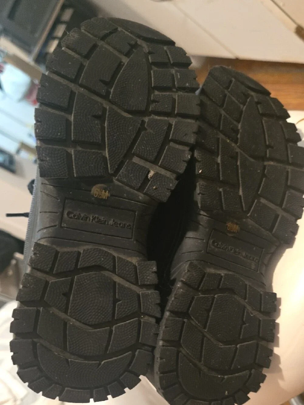 Calvin Klein Kids Black Quilted Lace-Up Winter Boots